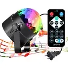 RGB LED Sound Control Magic Ball Colorful Rotation Stage Remote Laser Lights