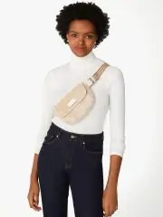 Rosie Faux Shearling Mixed Materials Belt Bag