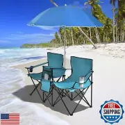 ReunionG Double Folding Camping Chairs, Portable Beach Chairs with Removable