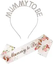 Mummy to Be Sash Set, Fyvadio Mummy To Be Gifts Baby Shower Sash with Crown Headband, Mum To be Sash Party Decoration for Gifts to Mum Accessories Decor Favour Party Supplies