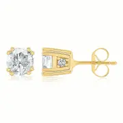 9ct Yellow Gold Round Brilliant Cut 1/4 Carat tw of Diamonds Stud Earrings