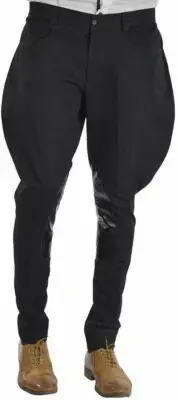 Mens Black Cotton Baggy Breeches Equestrian Jodhpurs Polo Pants