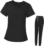 [Oshhni] Nursing Scrubs Set,Nurses Day Gift,Short Sleeves Top,and Pant,for SPA Beauty