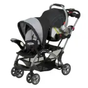Baby Trend Double Stroller Sit N Stand 2 Seats Foldable Cup Holder Canopy...