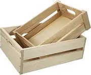 WATIIFUFU 2Pcs Vintage Wooden Crate Boxes for Home Organization Rustic Nesting Storage Bins Capacity Decorative Wooden Crates for Bathroom Bedroom Boho Home Decor