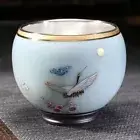 999 Silver gilt tea bowl Ru Kiln Antique Tea Cup Chinese kungfu master tea cup