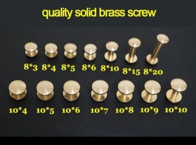 20pcs Leather Craft Wallet bag Solid Brass Belt ARC Screw Luggage Nail Rivet