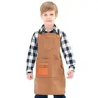 Heavy Duty Work Apron for Kid Boys with Pockets and Adjustable Cross-back Str...