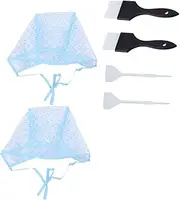 minkissy Hair Dye Cap for Women 6pcs Highlighting Hair Salon Kit Hooks Brush for Home or Salon Use