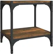 'vidaXL Engineered Wood TV Cabinet - Smoked Oak, Two-Shelf Media Storage Unit with Industrial Charm, Durable Steel Frame, 40x33x41 cm