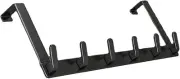 Over The Door Hooks Hanger with Extended Arms for Bathroom Towel Rack Matte Blac