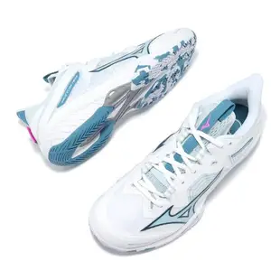 Mizuno 羽球鞋 Wave Claw Neo 2 男鞋 女鞋 白 藍 寬楦 回彈 排球鞋 桌球 運動鞋 美津濃 71GA2270-20