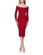 Herve Leger Icon Scoop Neck Midi Dress