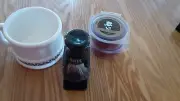 New Bass Shaving Cup Natural Badger Bristle Brush Glycerin Shaving Lather Soaps