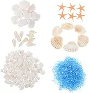 Kisangel Turtle DIY Crafts 1 Set Marine Material Pack Epoxy Resin Kit Sea Shells Small Shells DIY Resin Art for Decor