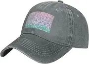[JBYJBX] Mermaid Pink Purple Print Outdoor Baseball Cap Dad Hat with Unisex Adjustable Trucker Cap Sun Hats Sport Hat