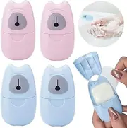 4 Boxs (200 Sheets) Paper Soap,Mini Portable Travel Soap Paper Sheets,Disposable Soap Paper for Outdoor,Camping, Hiking,Hand Washing Bath Scented Paper Soap