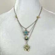 NWT Betsey Johnson Sea Excursion Collection Sea Turtle Layered Necklace