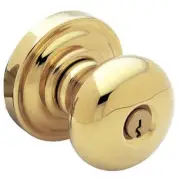 Baldwin 5205003ENTR Estate Classic Knob w/Classic Rose Polished Brass