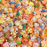 COOSLIM 10pcs Slime Charms Resin Cherry Charms Kawaii Cute Animal Set Mixed Assorted Sweets Flatback Beads Making Supplies for DIY Craft Making and Ornament Scrapbooking