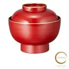 New Yamanaka Coating M13758-3 Vermilion Boiled Bowl Daimyo Type Gold Coat
