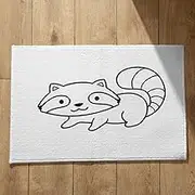 EHOMERY Door Mats Indoor Non Slip Entryway Rugs Small Foot Matt Monkey Dirt Trapper 50x80cm, Black And White Non-Slip Plush Cotton Decor Doormat