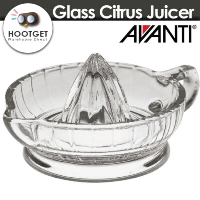 AVANTI Glass Citrus Juicer Retro Squeezer Manual Fruit Juice Maker Orange Lemon