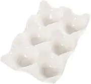 CONGARTENO Egg Tray Ceramic Holder Breakfast Plate Countertop Rack Home Decorative Stand