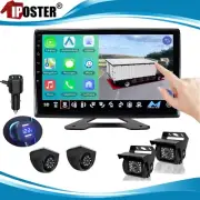 10" Touch Screen Carplay Android Auto DVR 4CH Android Car Stereo Monitor 4 Cams