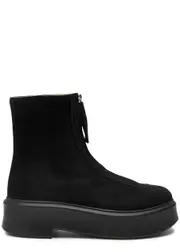 The Row Zipped 1 Suede Ankle Boots - Black - 37 (IT37 / UK4) 37 (IT37 / UK4)
