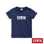 EDWIN 小火車復古LOGO短袖T恤(丈青色)-女款