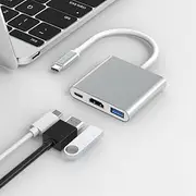IGNI 3 in 1 USB-C Multiport Adapter, USB-C to HDMI 4K@30Hz, PD Charging 100W Power, USB-C to USB3.0, Laptop Accessories, Compatible with MacBook Pro, iPad, All USB-C Devices