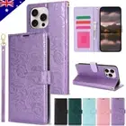 For iPhone 16 15 14 13 12 11 Pro Max XS 8 7 Wallet Case Leather Flip Stand Cover