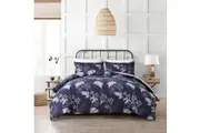 4PCS Quilt/Duvet Cover Flat Sheet Pillowcase Soft Microfiber Bedding Set Navy Blue