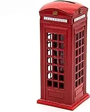 AUEAR, 1 Piece Delicate Red Telephone Booth Money Metal Alloy Piggy Bank London Street Coin Box Change Souvenir Gift Box
