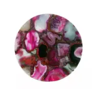 21" Round Luxury Pink Agate Stone Coffee Tea Table Modern Restaurant Desk Decors