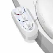 Self Cleaning Hot and Cold Water Bidet Dual Nozzle (Male & Female) - Non-Electric Mechanical Bidet Toilet Attachment With Temperature 12 Mo