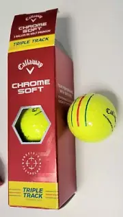 NEW 'Two Sleeves' Callaway Chrome Soft golf balls (6 yellow balls) -Tour quality