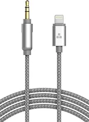 (Apple MFI Certified) iPhone Aux Lightning Cord to Male 3.5mm Auxiliary Cable (iPhone Audio Link to Car Jack, Headphones & Speakers) (Gray)