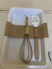 New 2020 Rae Dunn Fall 3 Piece Baking Set “GIVE THANKS” Spatula & Whisk