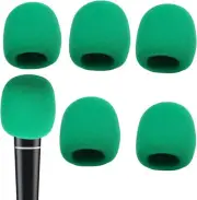 6 PCS Green Thicken Ball-Type Sponge Foam Mic Cover Handheld Microphone