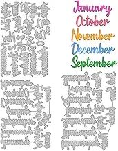 ORIGACH Dates Months Years Words Metal Cutting Dies for Scrapbooking and Card Making, 2023 Jan to Dec Month Words Die Cuts for Scrapbook Photo Album Decoration Carving Handmade Paper Card