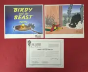 LOONEY TUNES, BOB CLAMPETT MASTERS HAND-PAINTED CEL! BIRDY AND THE BEAST DIPTYCH