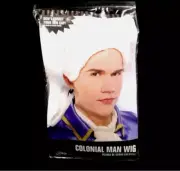 NEW Colonial Man ADULT MEN'S Powdered WHITE WIG Washington Costume Halloween