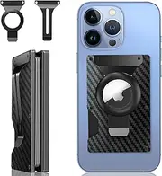 Zeeker Unisex Adults Magnetic Wallet for iPhone, RFID Protected, Aluminium, Black, Macaron blue