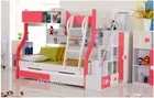 SINGLE OVER Double PINK BUNK BED + TRUNDLE +STAIRCASE +DRAWERS Childrens Bedroom