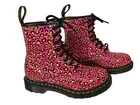 Dr Doc Martens 6 Women's Boots 1460 Clash Pink Loud Leopard Smooth