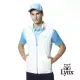 【Lynx Golf】男款涼爽透氣彩色織帶山貓織標拉鍊口袋無袖背心(白色)