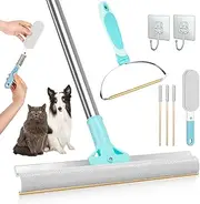 6 in 1 Pet Hair Remover Broom, 8PCS Retractable Pet Hair Broom Carpet Brush, Carpet Scraper for Carpets, Floor Mats, Sofas and PetTowers