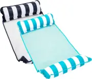 AQUA Monterey Hammock Pool Float - Two Pack - One Light Blue & One Navy/White...
